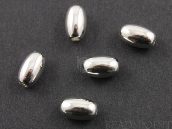 Sterling Silver 5X8 mm Smooth Oval Bead with 2.1 mm Hole1