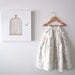 Girls Dress-white linen/cotton with pastel pink and blue flowers-baby-toddler sundress-Handmade Children Clothing by Chasing Mini