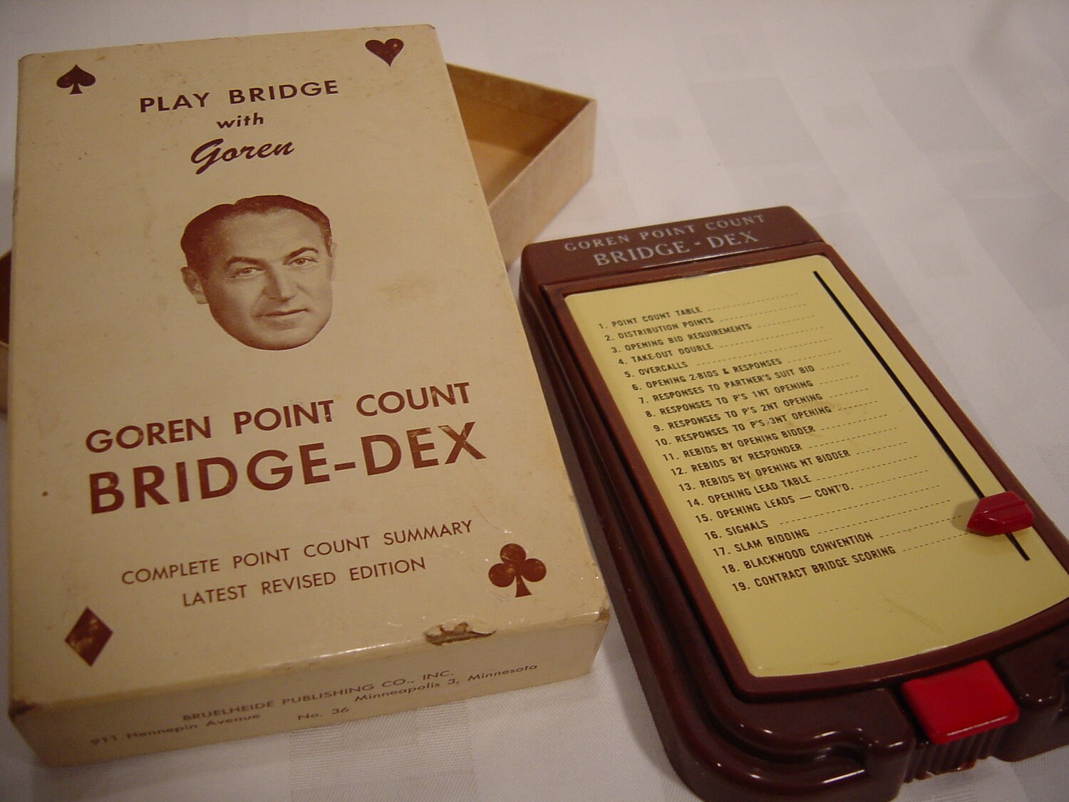 Vintage Card Game Goren Point Count BridgeDex Play Bridge
