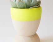 Mini Planters set of 5, Neon Yellow, modern home decor, wedding favors