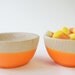 Wooden Mini Bowl Set of Two: Neon Orange. Halloween Decor