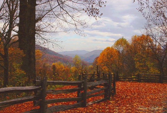 Items similar to Cades Cove Fantasy - Fall Scenic -12" x 8" Digital