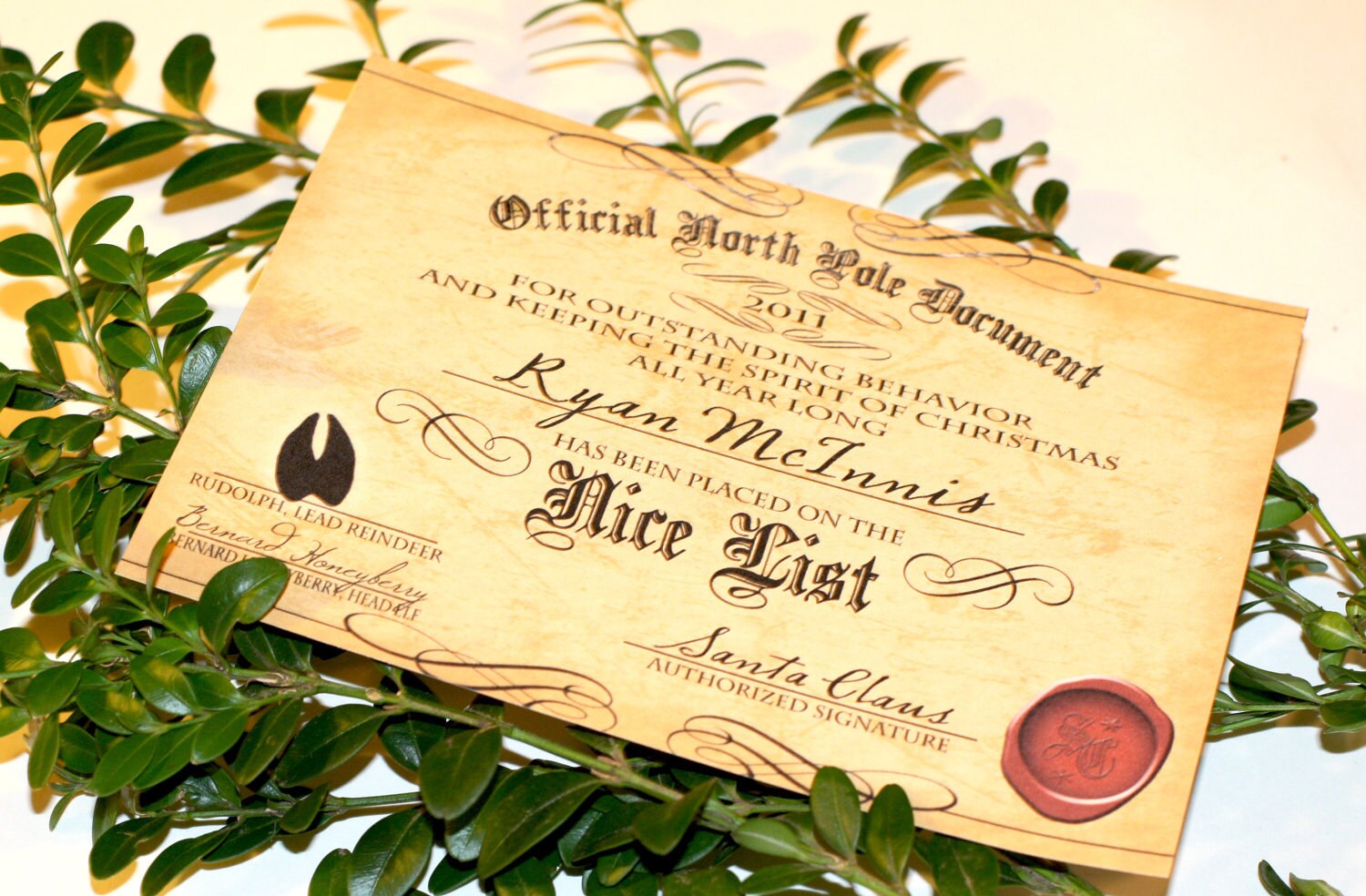 Items similar to Editable NICE LIST CERTIFICATE Printable ...