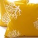 yellow throw pillow cover, Yellow Coral pillow cover, All sizes, indoor/outdoor beach pillow, toss pillow, accent pillow