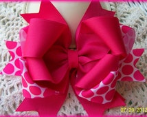 Popular items for pink polka dot bow on Etsy