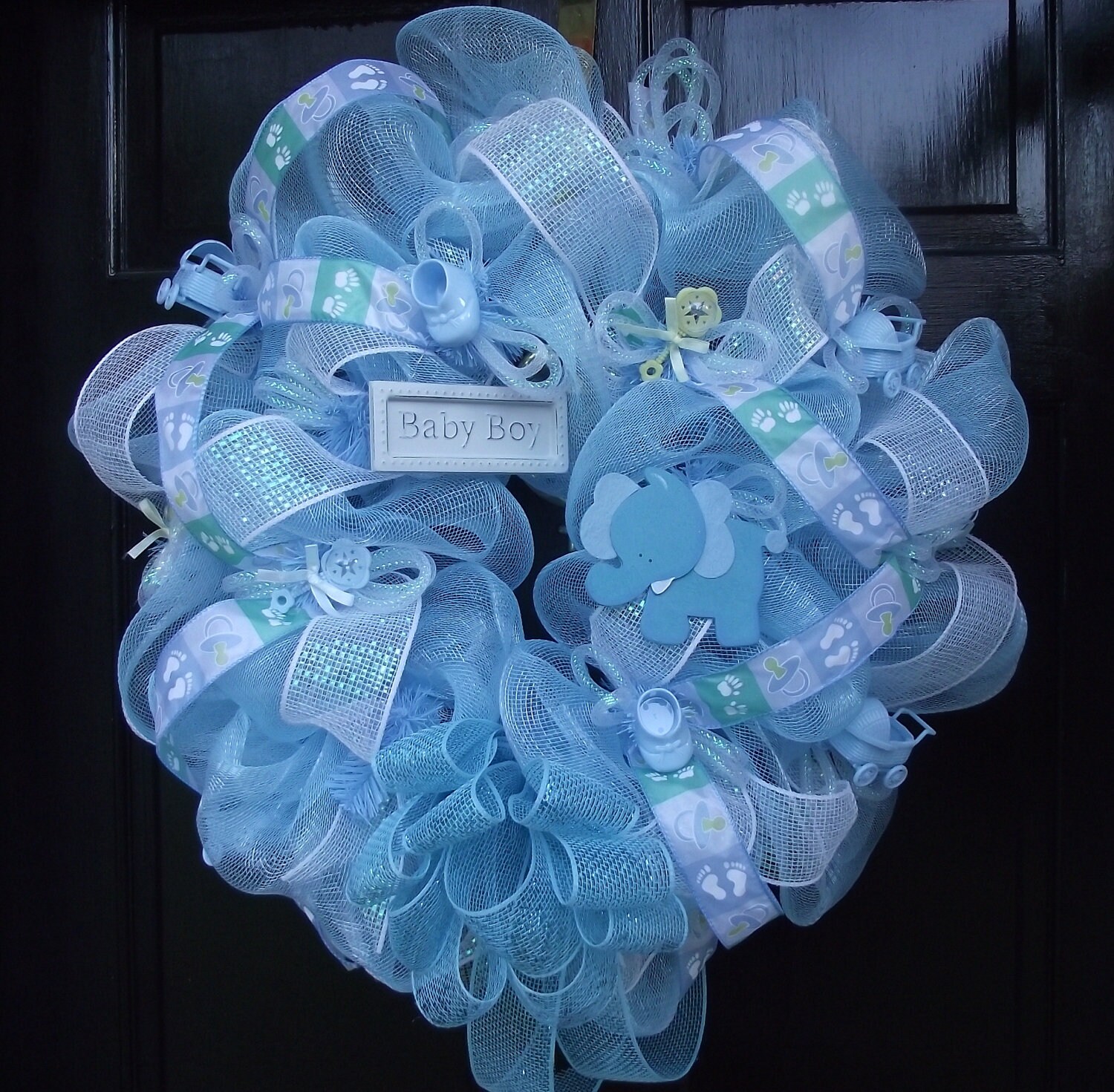 Deco Mesh BABY BOY Wreath by on Etsy
