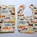 Baby Bib and Burp Cloth set made with Forest Friends Organic Fabric designed by Ed Emberley for Cloud 9