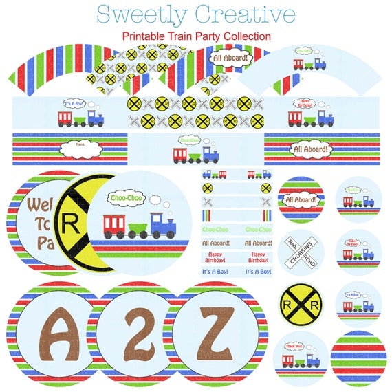 Printable Train Party Collection INSTANT DOWNLOAD Digital