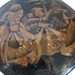 WHIRLING DERVISH & RUMI Beautiful hand etched copper wall hanging metal plate - Convex black enamel hand etching - Meditating dancing sufi