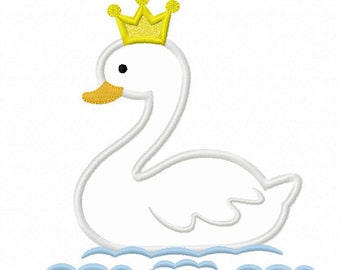 Swan Applique Machine Embroidery Design NO:1164