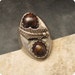 Sterling Fire Agate Ring Vintage Handcast H286