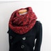 Infinity Scarf Chunky- Red Sweater Knit Circle Scarf