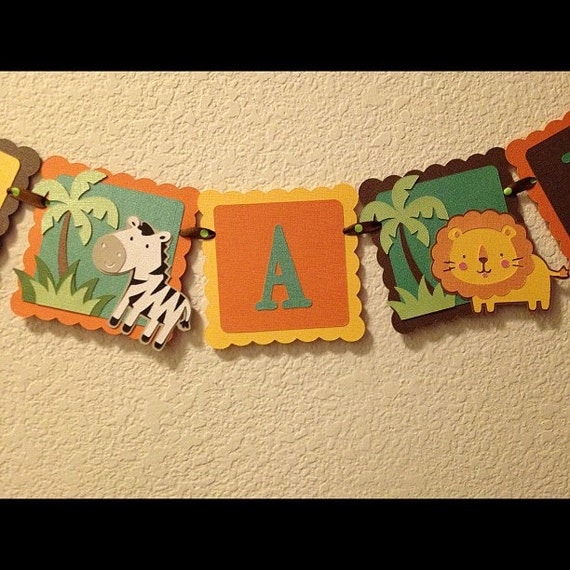 Jungle Themed Banner by VeroniqueCreations on Etsy