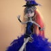 Blue and Teal Burlesque Style Costume for Monster High Dolls