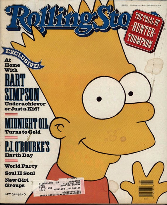 Vintage PAPER EPHEMERA Rolling Stone Magazine 1990 Bart