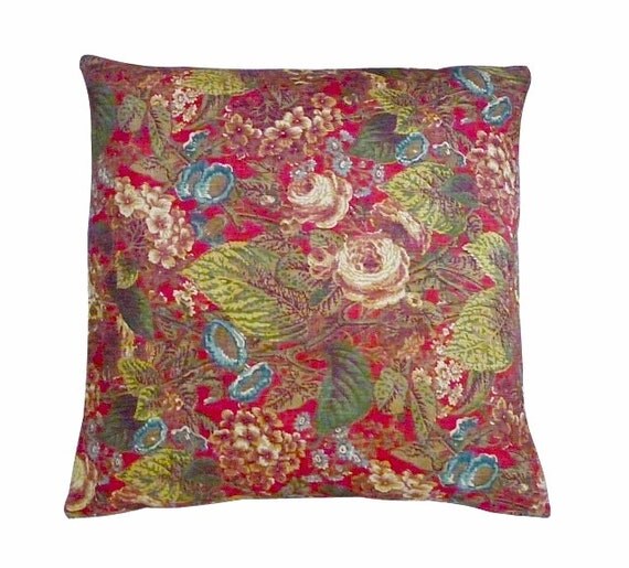 Ralph Lauren Red Floral Pillow