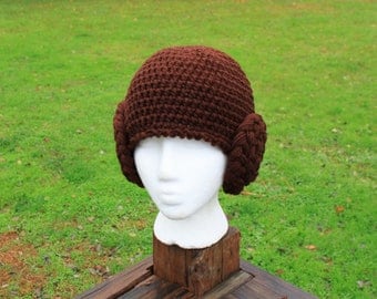 Crochet Princess Leia hat