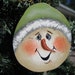 2.5"w x 3"h Snowman Painted Wood Cypress Knee Slab Christmas Ornament
