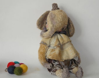 PDF Epattern for 9 inch Vintage Looking Handmade Artist Clown Teddy Elephant plus the pattern for the outfit by Sasha Pokrass