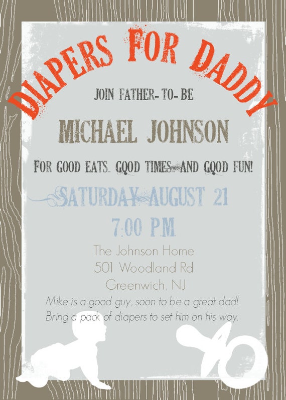 Dads Diaper Party Invitations Template 3
