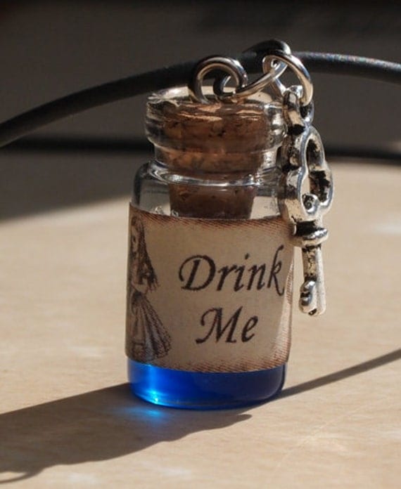 Alice in Wonderland Drink Me Potion Necklace by TheBookSwagShop