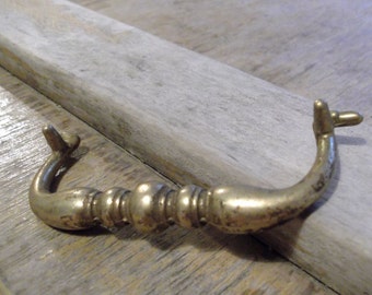 SUMMER SALE Antique brass cabinet or drawer pull handle Hardware Mixed media Supplies