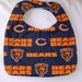 Hand Crafted Chicago Bears NFL Orange on Blue Baby Bib