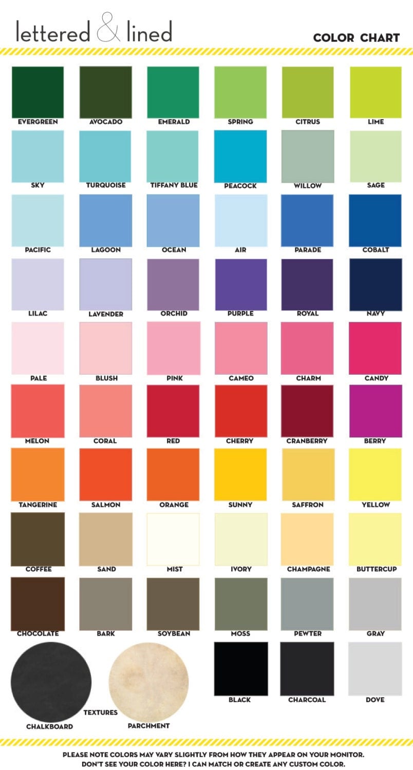 Mason Stain Color Chart