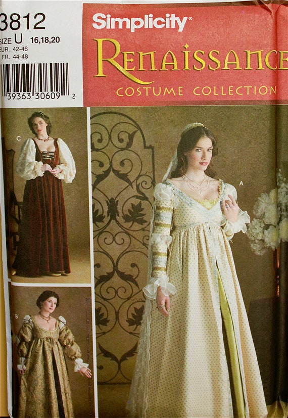 Gowns Sleeves Cap & Veil Renaissance Costume by patterntreasury