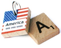 United States of America (USA) Flag Scrabble Dog Tag, Pet ID Tag ...