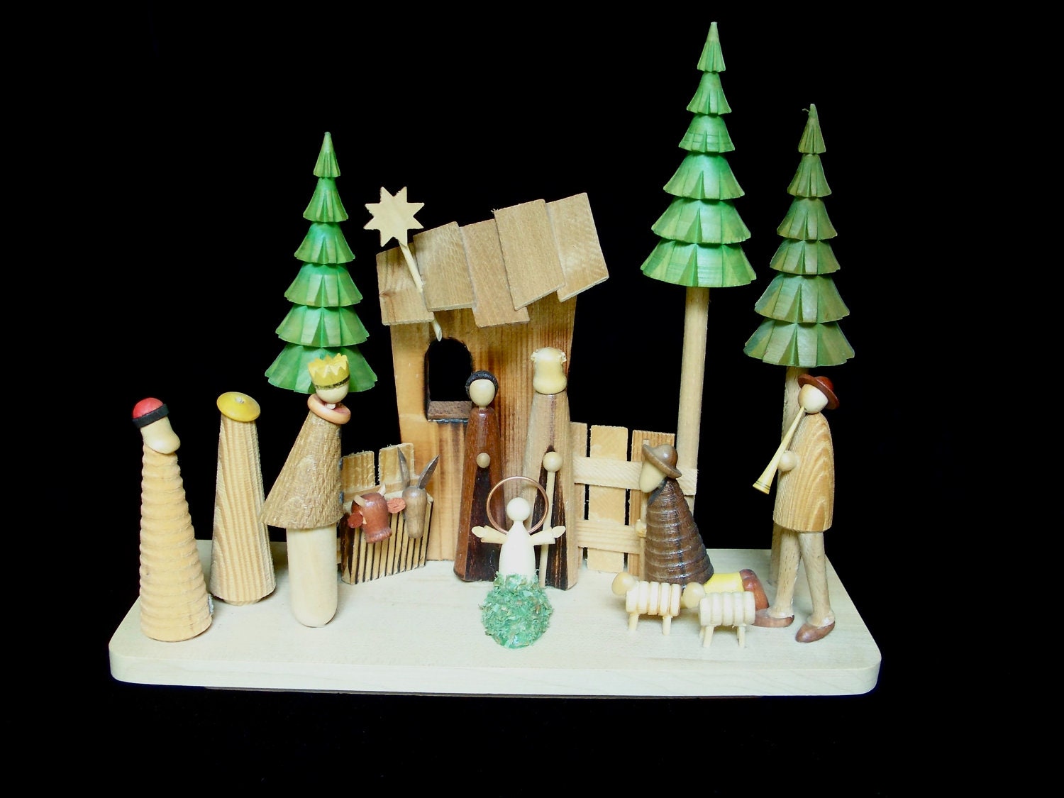 Vintage Polish Nativity Sitarski and Fedorowicz Wood Folk