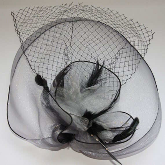 Gray Fascinator attached with clip