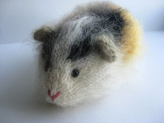 Mohair Guinea Pig Unusual Gift OOAK Knitted Guinea Pig