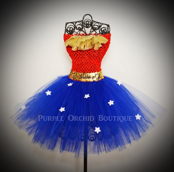 Items similar to Wonder Woman Inspired Tutu Dress - Halloween Costume ...