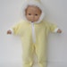 American Girl 15 inch Bitty Baby Doll Clothes Yellow Hooded Fleece Winter Snowsuit