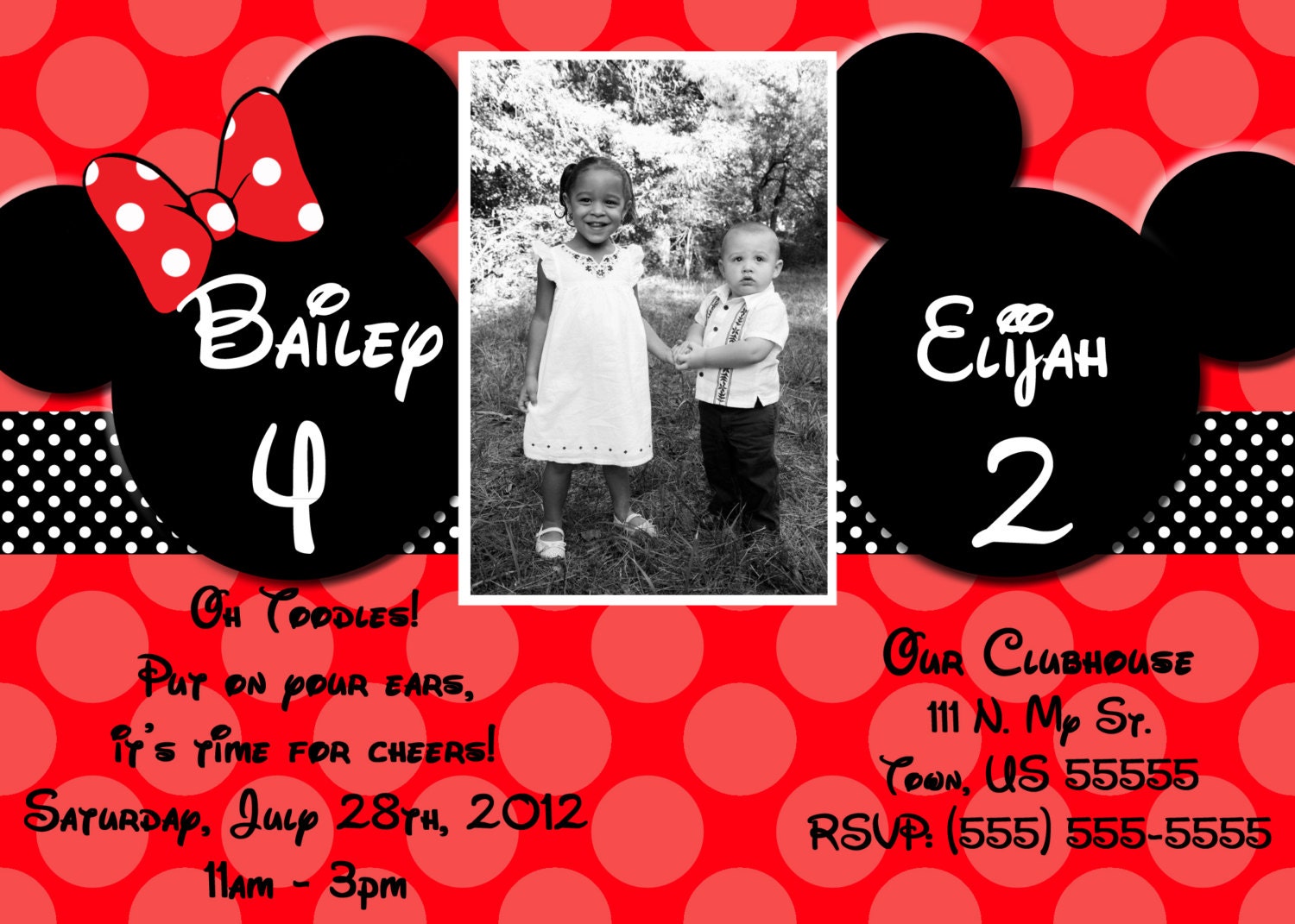 Mickey And Minnie Mouse Party Invitations 5