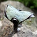 Tinned stainless steel ring with raw aquamarine crystal