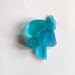 Bright aqua blue sea glass fragments, Seaham, UK, small pieces