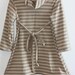 Clearance - Beige and brown stripped knit cowl neck dress - girls size 3