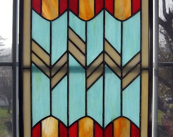 Tulip Geometric Stained Glass Window Panel