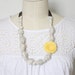 Fabric Necklace,Teething Necklace, Chomping Necklace, Nursing Necklace - Gray and Yellow