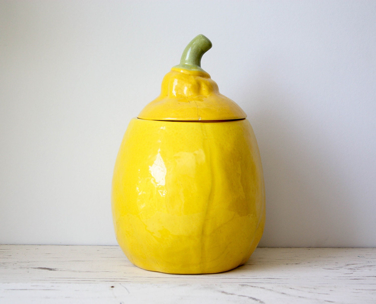 Vintage Lemon Shaped Cookie Jar by GallymoggerShoppe on Etsy