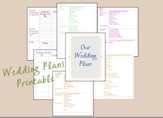 Wedding Planner Printable by Mill29 on Etsy