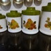 Retro 1960s Canister Set - 4 Piece - - Avocado and White - Fruit and Flower Motif - Atapco - Mad Men Decor
