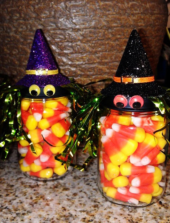 Halloween Witch Baby Food Jar Party Favors