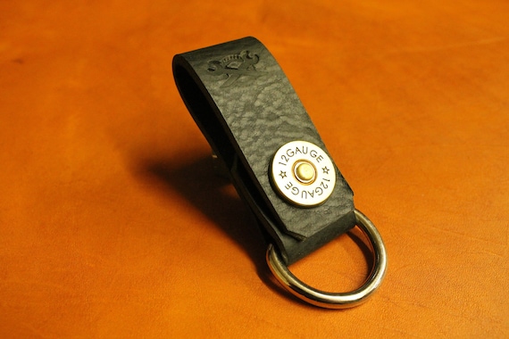 Black Leather Belt Loop D Ring Key Chain Wallet by RustyKnuckles