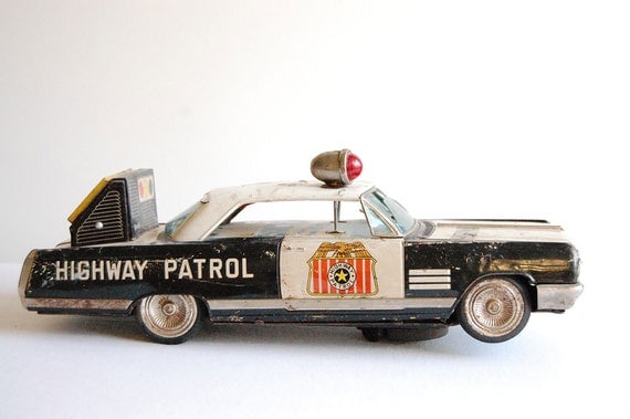 Vintage Buick Highway Patrol Tin Toy Car by thelittlebiker