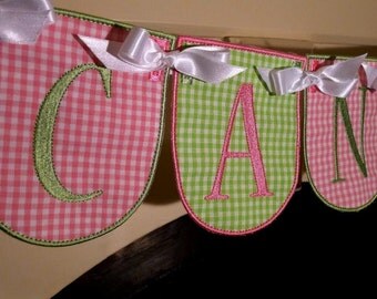Fabric Birthday Party Banner Keepsake - Free Personalization