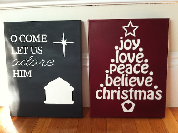 2 Christmas Quotes O Come Let Us Adore Him Joy Love Peace