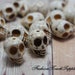 White Skull Beads, Bead, precious, gemstone, natural, stone, nugget Howlite Skull Beads, Large, 18x17mm count 6